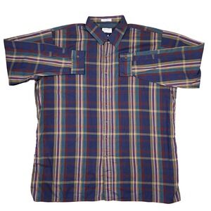 Arrow Sport 3XL Tall Long Sleeve Plaid Button‎ Down Shirt Menswear Career Retro